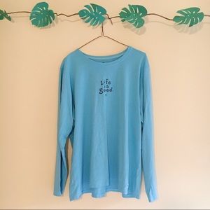 Life Is Good Light Blue Long Sleeve Shirt